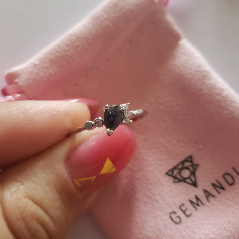 Gemandi Sterling Silver Navy Gem Ring